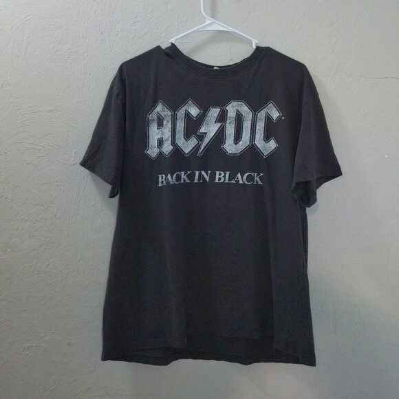 AC/DC “Back in Black” Vintage-Wash Graphic T-Shirt – H&M – Size Medium - Picture 1 of 3